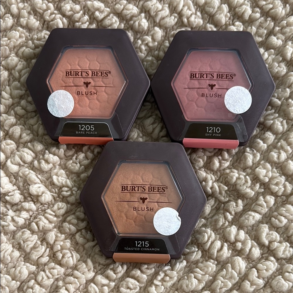Burt's Bees Blush Trio - Bare Peach, Shy Pink, Toasted Cinnamon